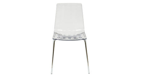 Ralph Modern Pinstripe Design Dining Chair in Chrome Clear