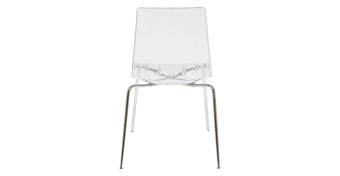 Ralph Modern Pinstripe Design Dining Chair in Chrome Clear