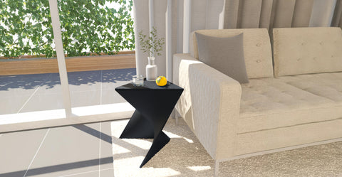 Randolph Triangular Accent Side Table in ABS/PC Plastic Black