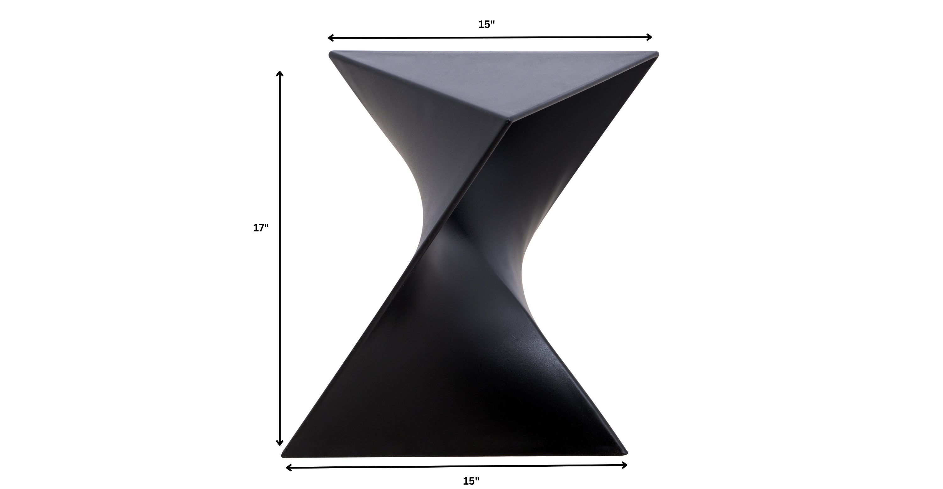 Randolph Triangular Accent Side Table in ABS/PC Plastic Black