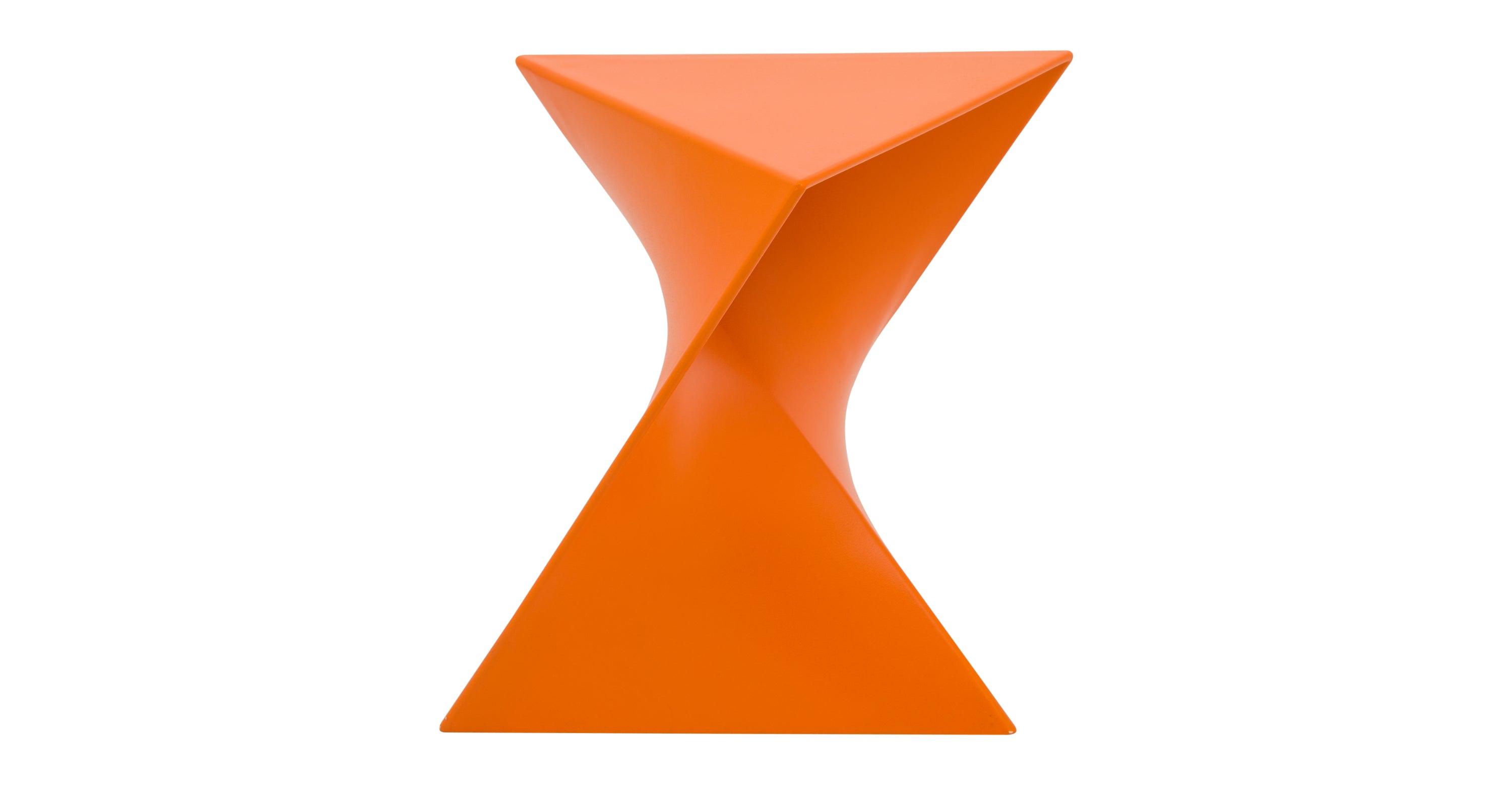 Randolph Triangular Accent Side Table in ABS/PC Plastic Orange