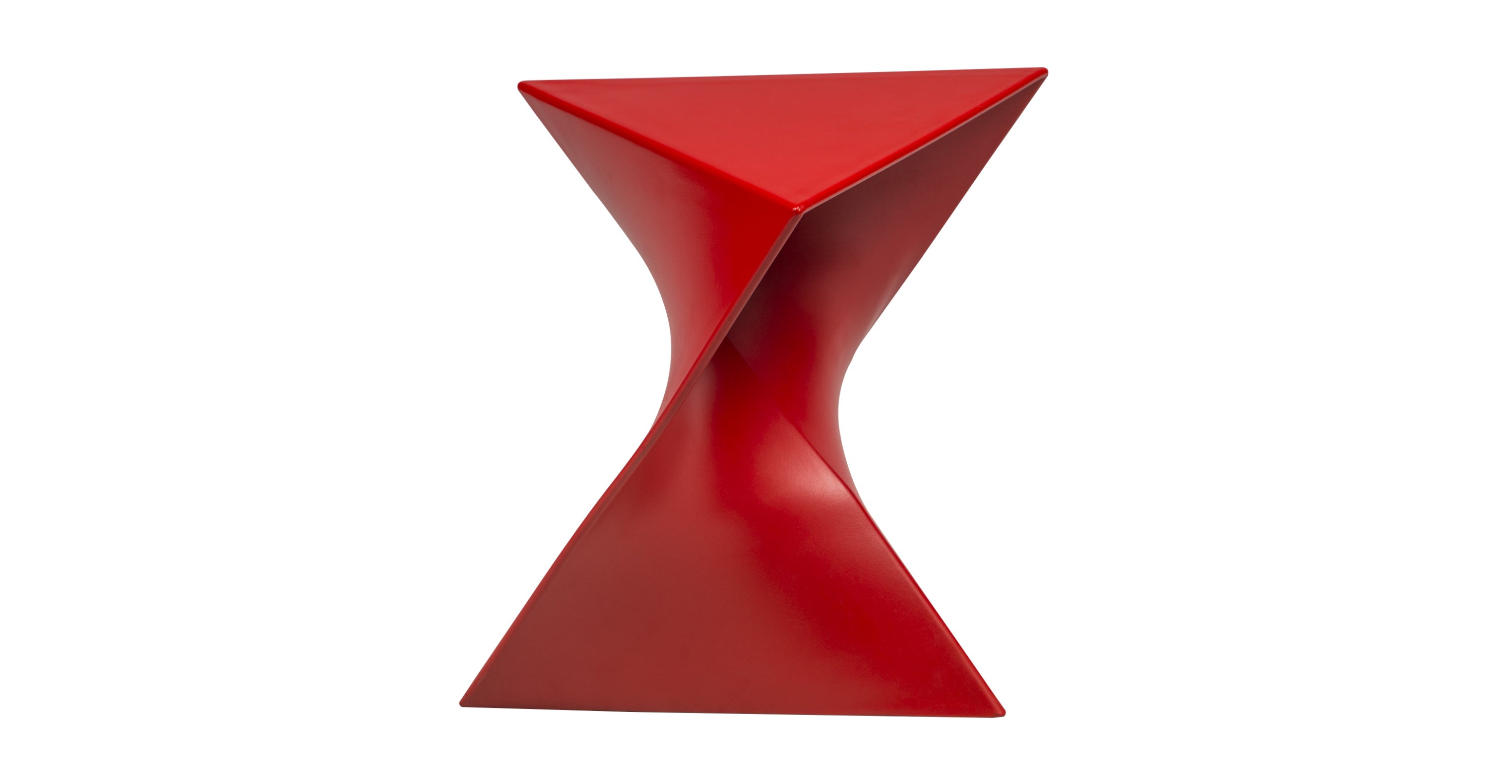 Randolph Triangular Accent Side Table in ABS/PC Plastic Red