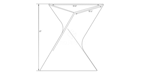 Randolph Triangular Accent Side Table in ABS/PC Plastic Transparent Amber