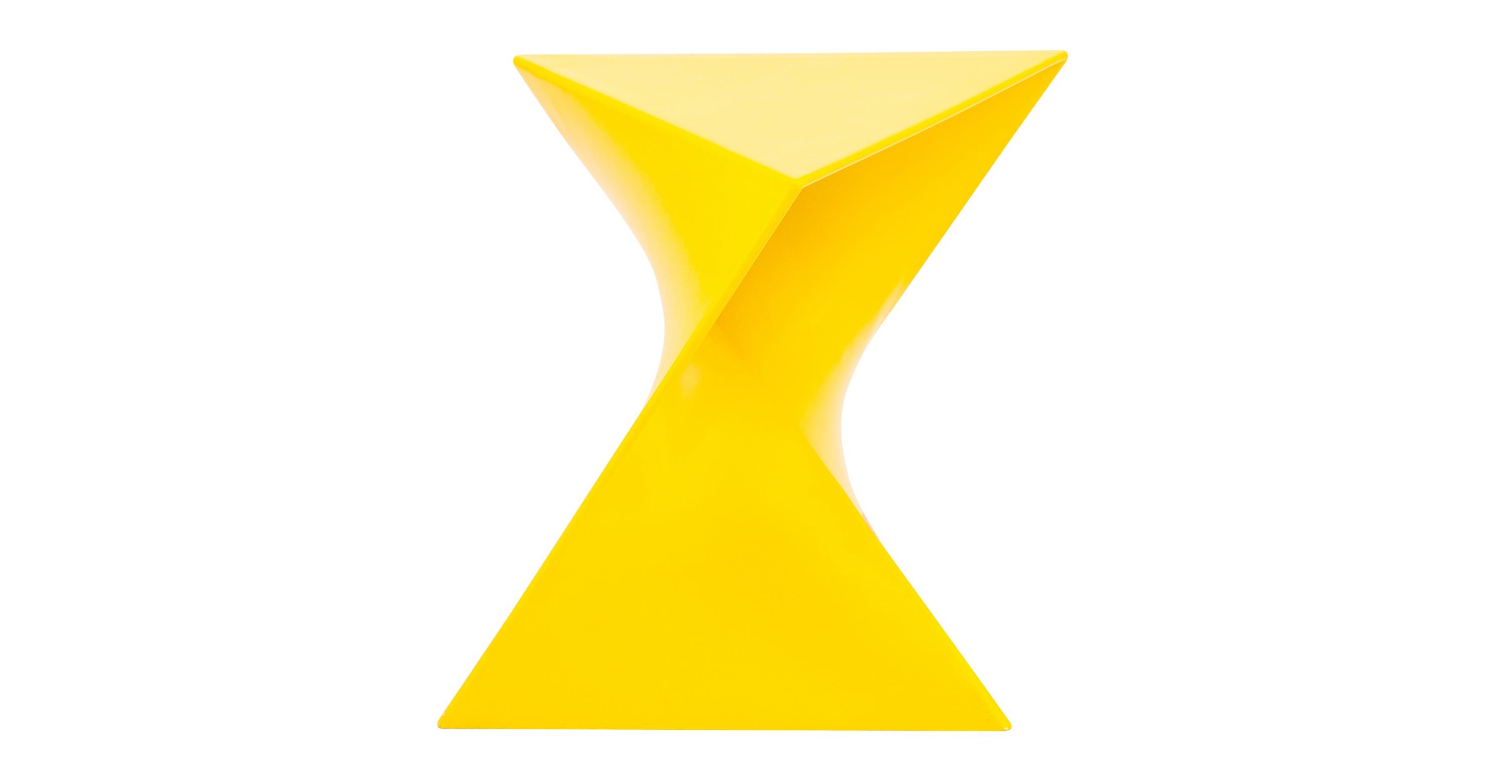 Randolph Triangular Accent Side Table in ABS/PC Plastic Yellow