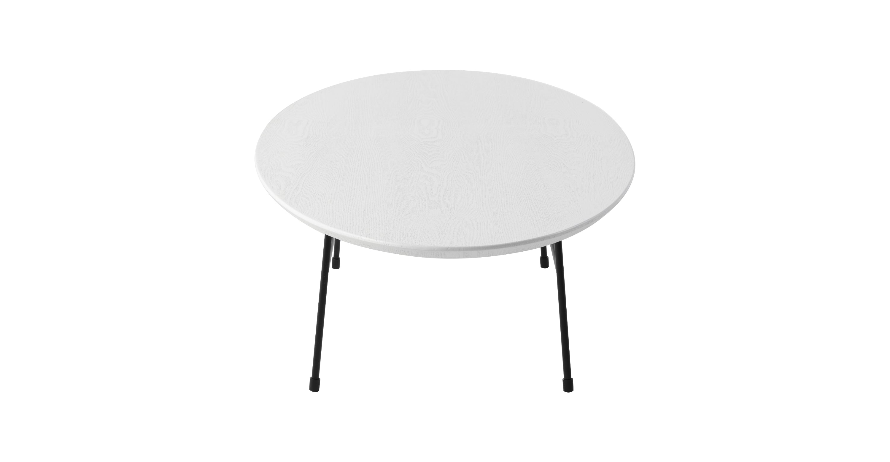 Rossmore Oval Coffee Table with MDF Wood Tabletop in Black Steel Frame White