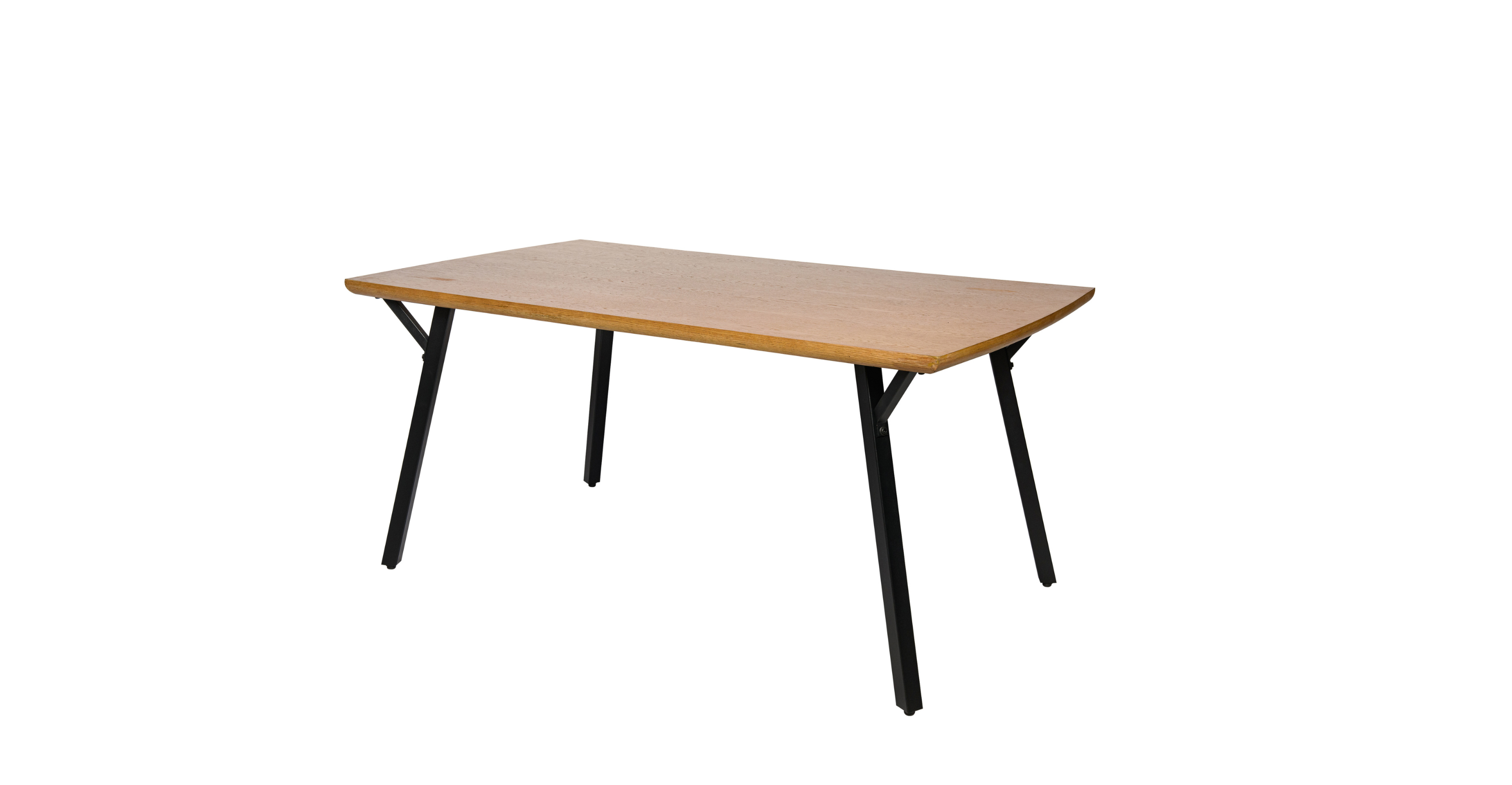 Ravenna 63" Rectangular Dining Table With MDF Tabletop and Metal Y-Shaped Joint Legs White Oak