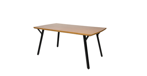 Ravenna 63" Rectangular Dining Table With MDF Tabletop and Metal Y-Shaped Joint Legs White Oak