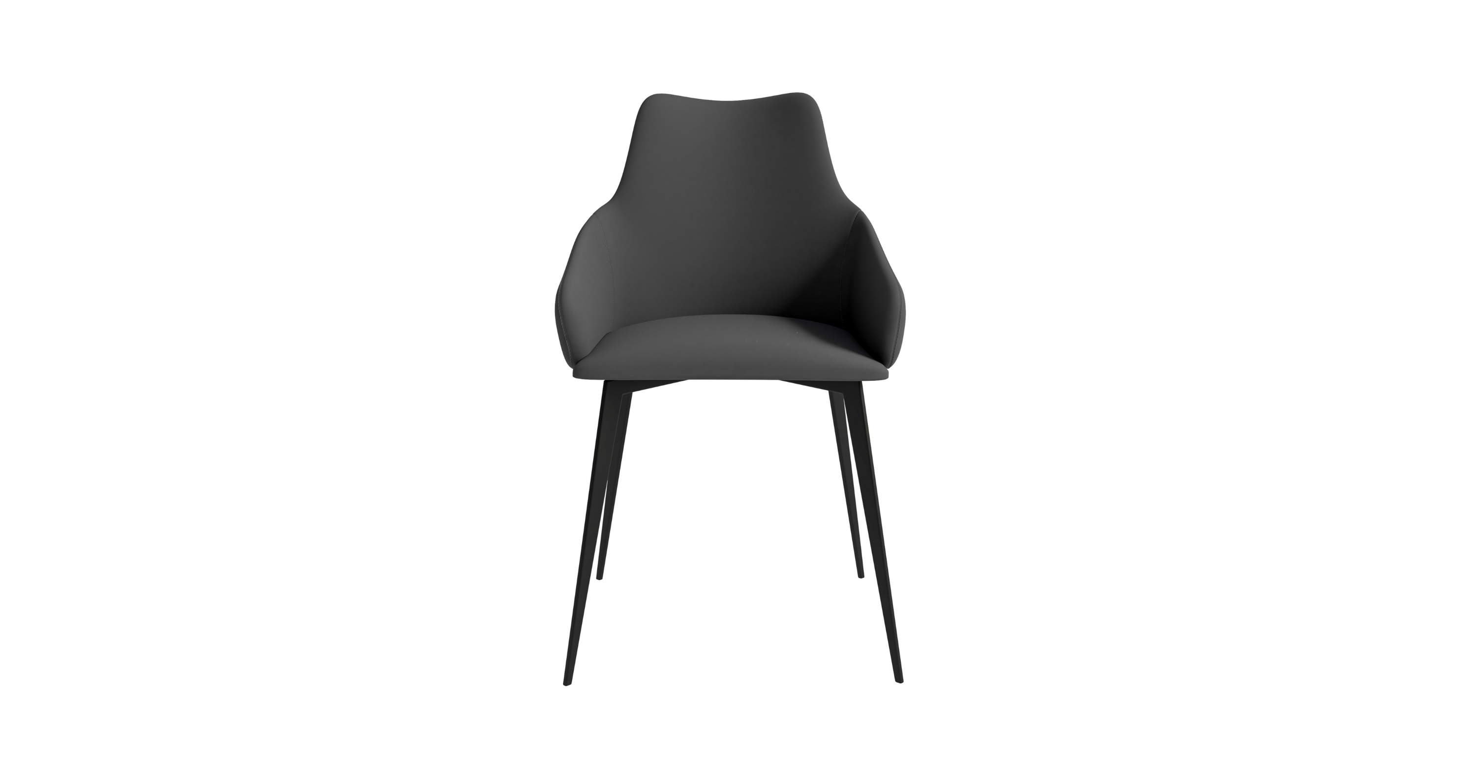 Sonnet Dining Chair Ergonomic Design with Upholstered Seating and Sturdy Iron Legs Charcoal