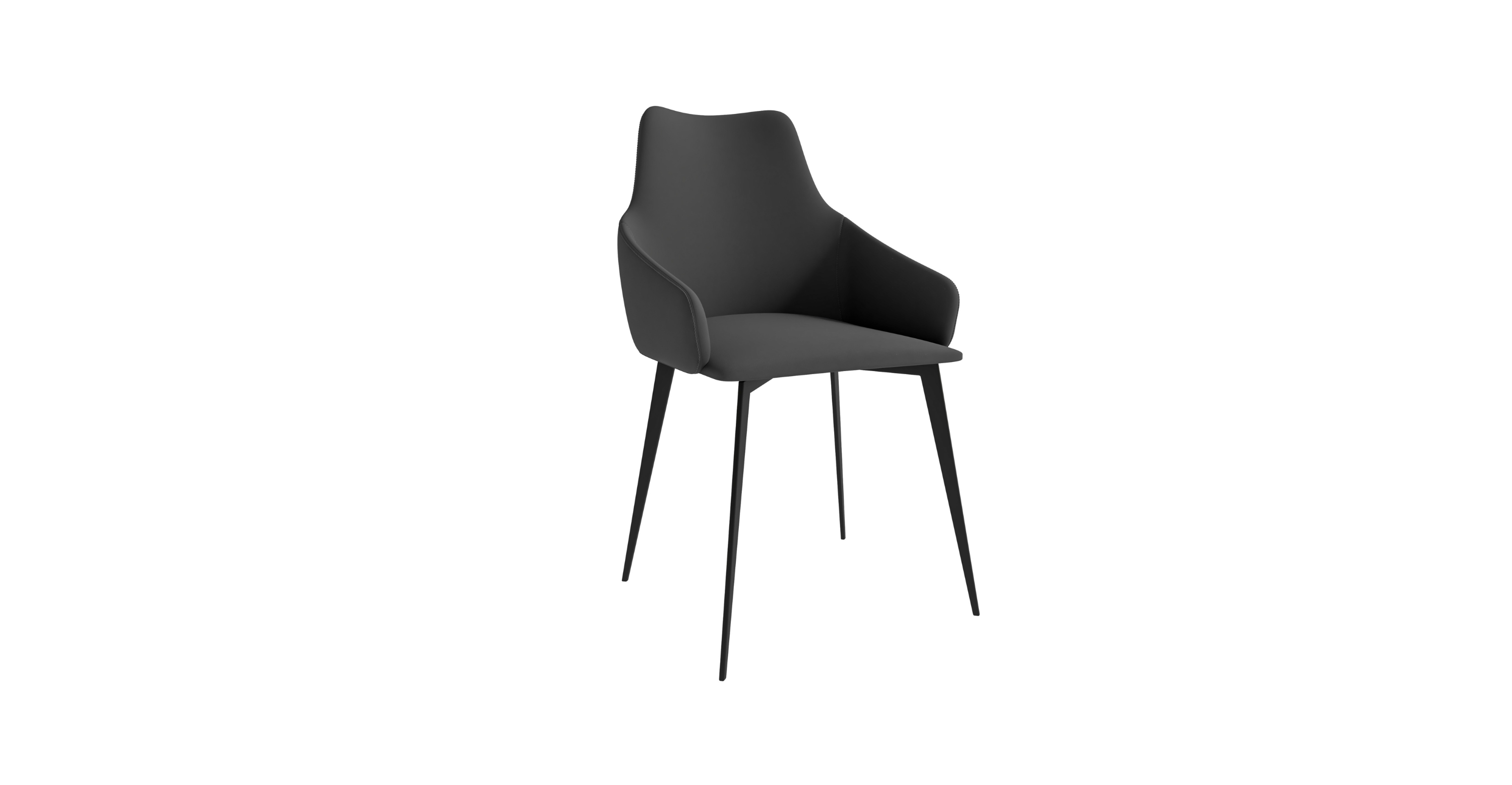 Sonnet Dining Chair Ergonomic Design with Upholstered Seating and Sturdy Iron Legs Charcoal