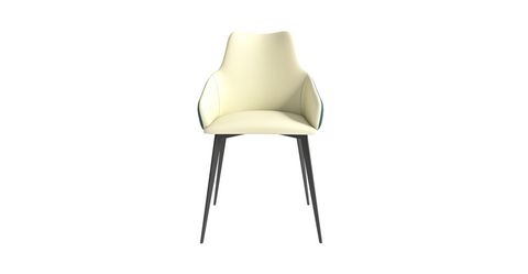 Sonnet Dining Chair Ergonomic Design with Upholstered Seating and Sturdy Iron Legs Cream Green