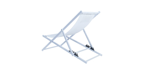 Sunset Outdoor Sling Lounge Chair With Headrest Cushion White