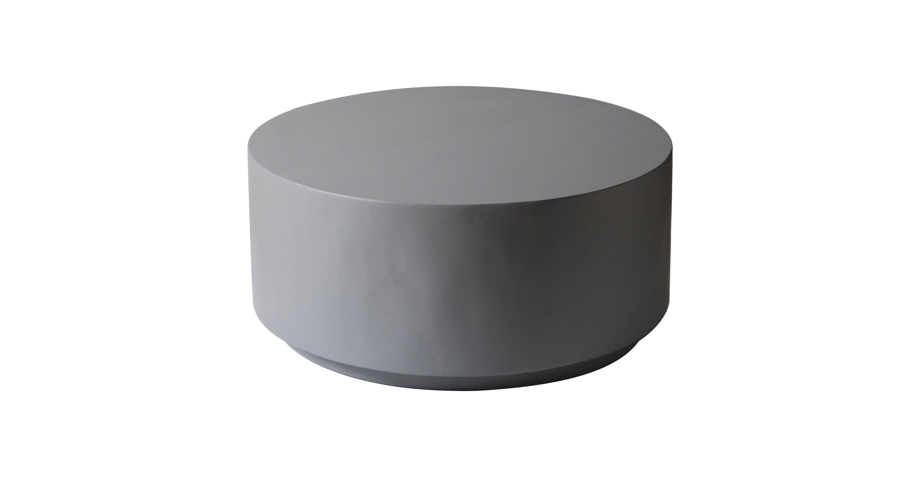 Terra 36" Round Coffee Table in Fiberstone for Indoor and Outdoor Grey