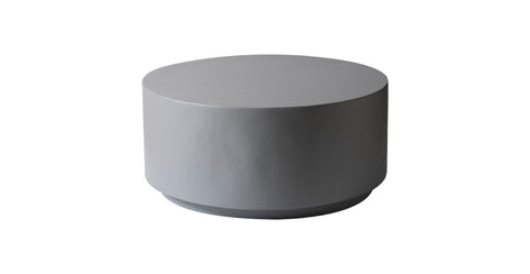 Terra 36" Round Coffee Table in Fiberstone for Indoor and Outdoor Grey