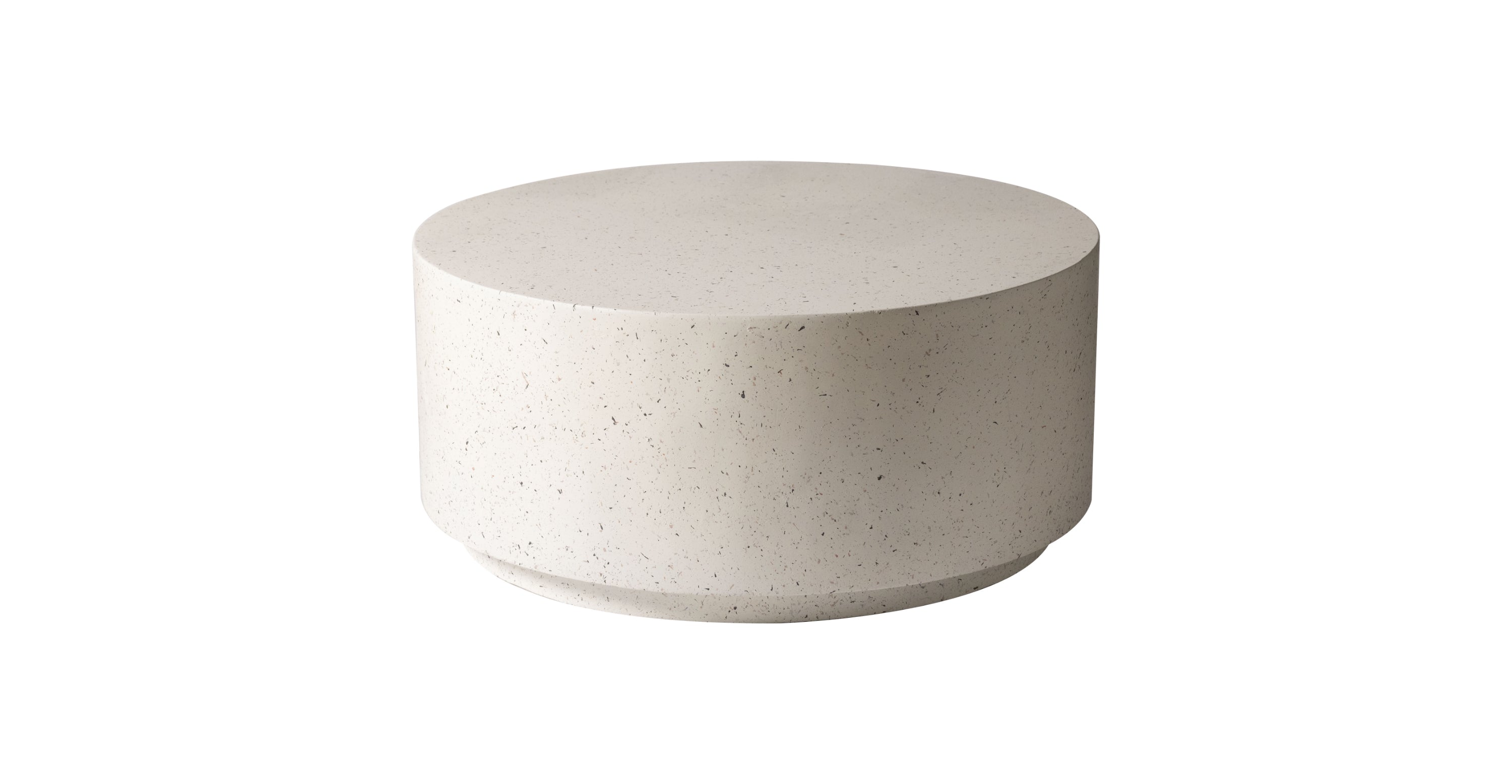 Terra 36" Round Coffee Table in Fiberstone for Indoor and Outdoor White