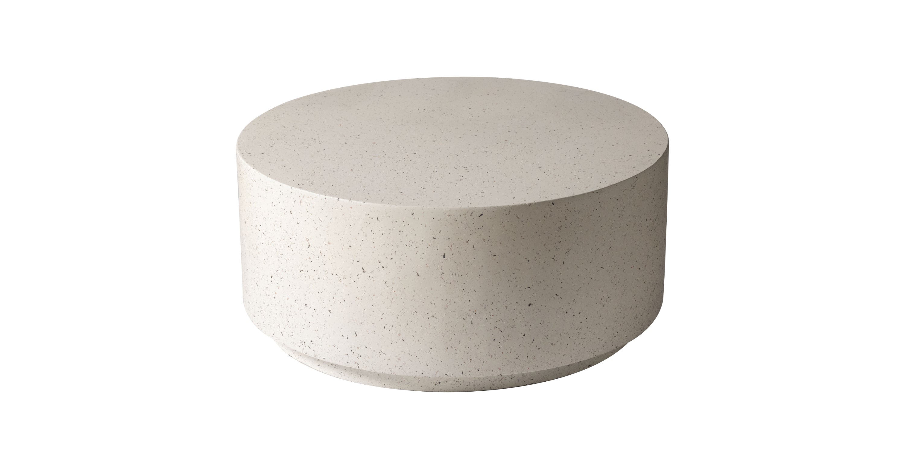 Terra 36" Round Coffee Table in Fiberstone for Indoor and Outdoor White