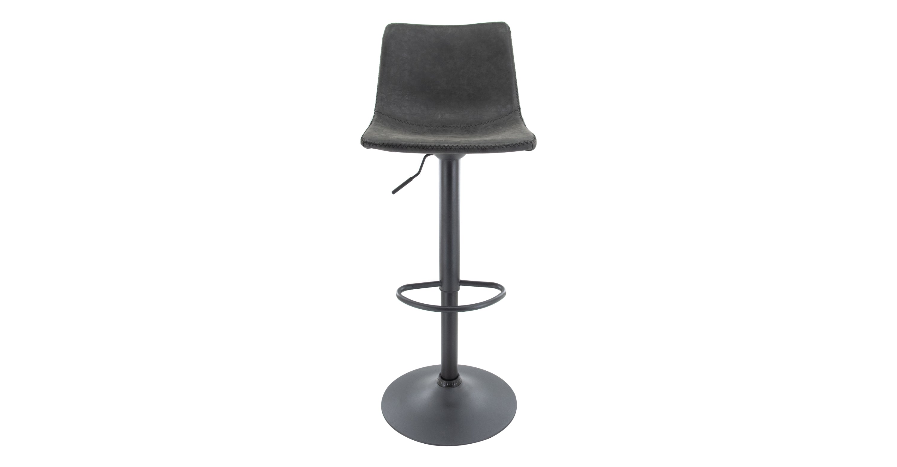 Tilbury Modern Adjustable Bar Stool with Footrest and 360-Degree Swivel Charcoal Black