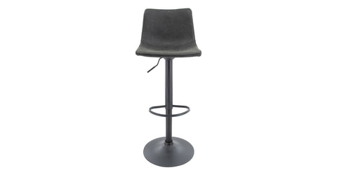 Tilbury Modern Adjustable Bar Stool with Footrest and 360-Degree Swivel Charcoal Black