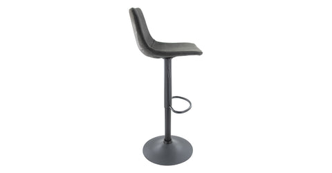 Tilbury Modern Adjustable Bar Stool with Footrest and 360-Degree Swivel Charcoal Black