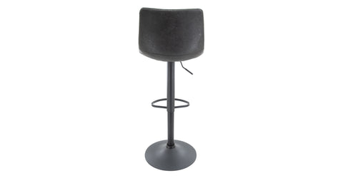 Tilbury Modern Adjustable Bar Stool with Footrest and 360-Degree Swivel Charcoal Black