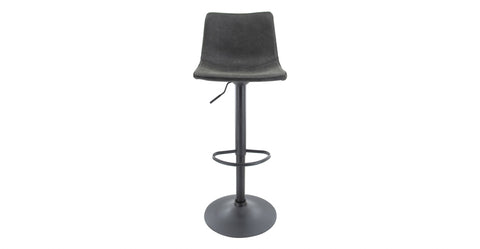 Tilbury Modern Adjustable Bar Stool with Footrest and 360-Degree Swivel Charcoal Black