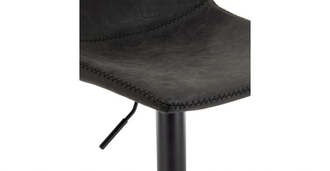 Tilbury Modern Adjustable Bar Stool with Footrest and 360-Degree Swivel Charcoal Black