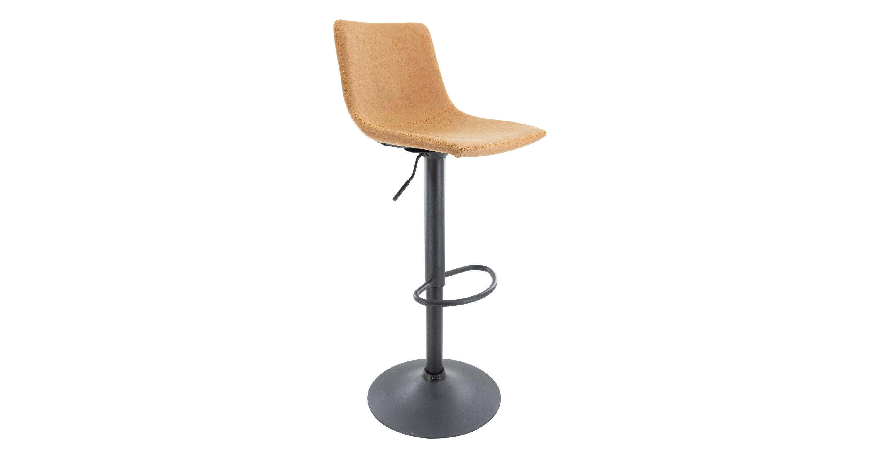 Tilbury Modern Adjustable Bar Stool with Footrest and 360-Degree Swivel Light Brown