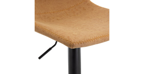 Tilbury Modern Adjustable Bar Stool with Footrest and 360-Degree Swivel Light Brown