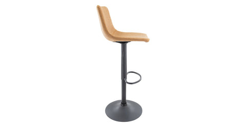 Tilbury Modern Adjustable Bar Stool with Footrest and 360-Degree Swivel Light Brown