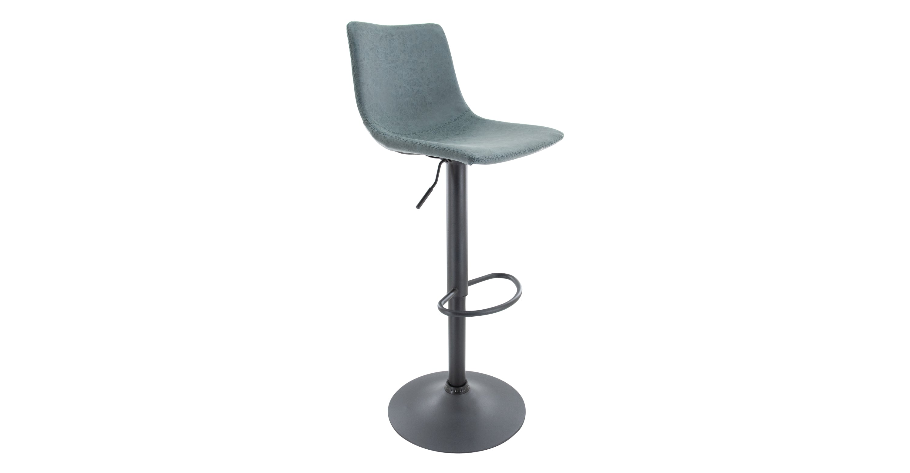 Tilbury Modern Adjustable Bar Stool with Footrest and 360-Degree Swivel Peacock Blue