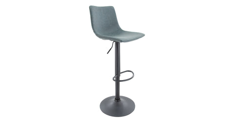 Tilbury Modern Adjustable Bar Stool with Footrest and 360-Degree Swivel Peacock Blue