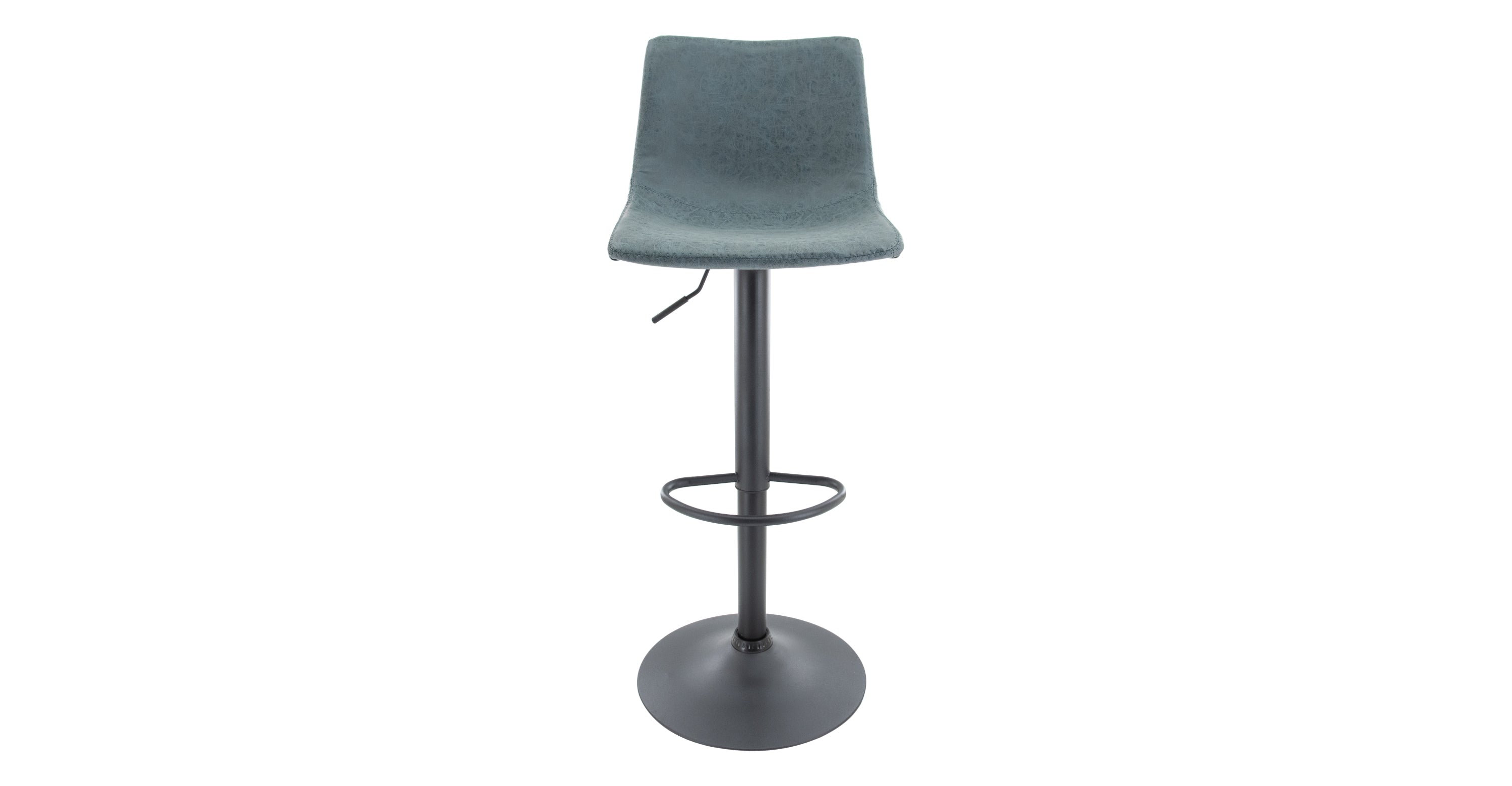 Tilbury Modern Adjustable Bar Stool with Footrest and 360-Degree Swivel Peacock Blue