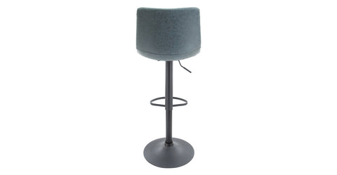 Tilbury Modern Adjustable Bar Stool with Footrest and 360-Degree Swivel Peacock Blue