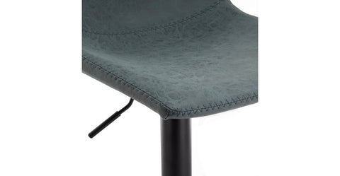 Tilbury Modern Adjustable Bar Stool with Footrest and 360-Degree Swivel Peacock Blue