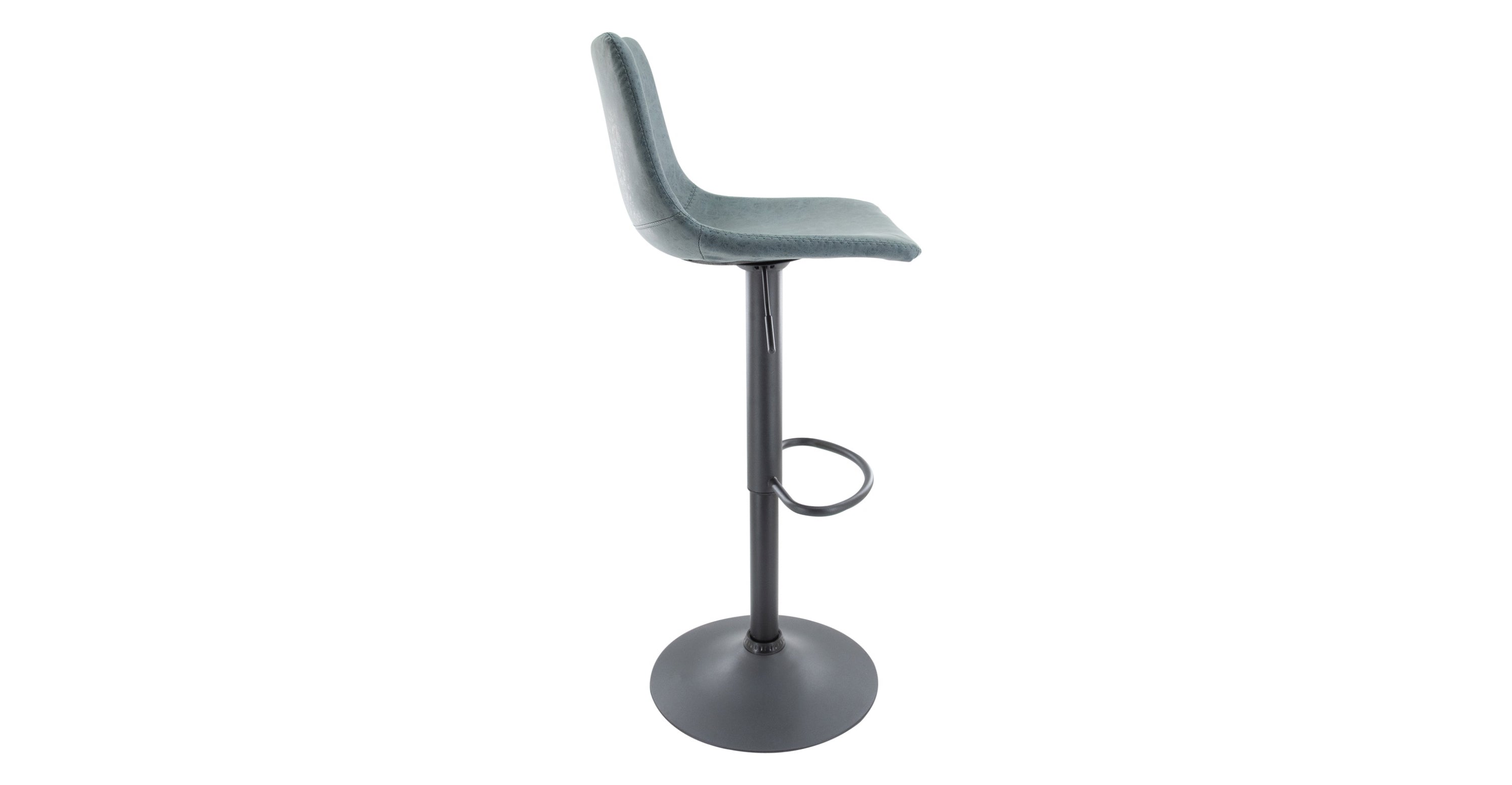 Tilbury Modern Adjustable Bar Stool with Footrest and 360-Degree Swivel Peacock Blue