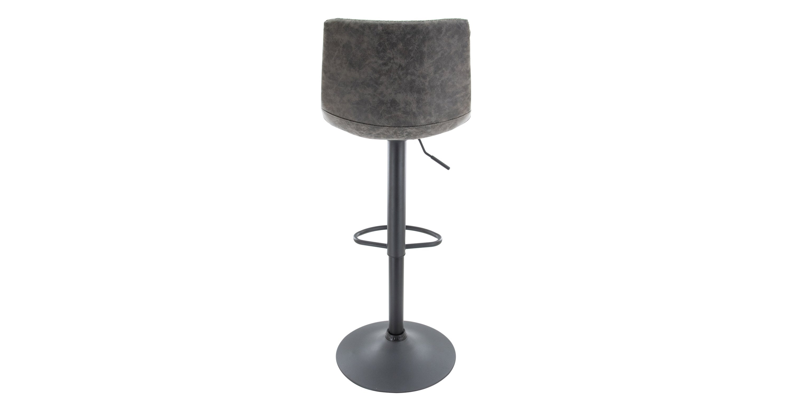 Tilbury Modern Adjustable Bar Stool with Footrest and 360-Degree Swivel Grey