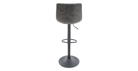 Tilbury Modern Adjustable Bar Stool with Footrest and 360-Degree Swivel Grey