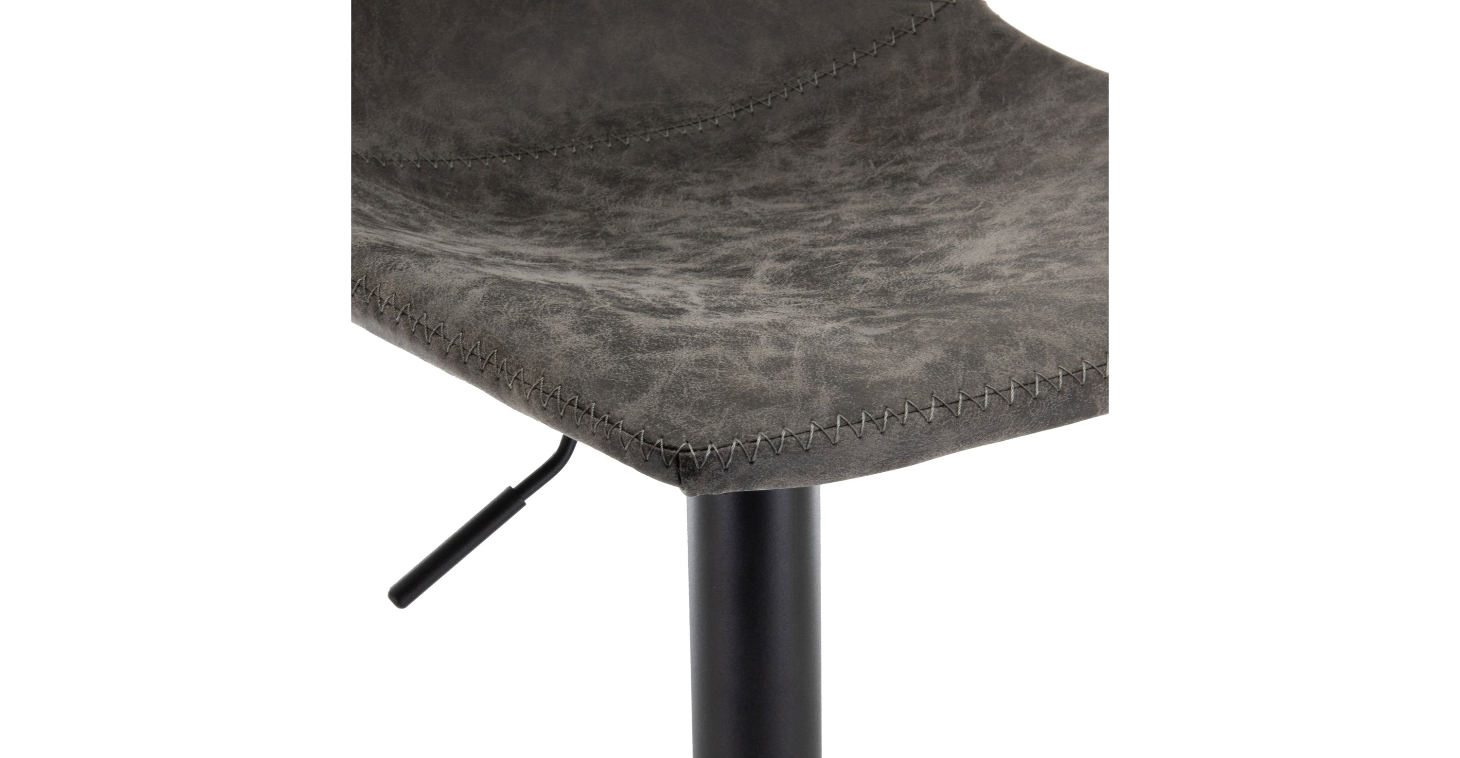 Tilbury Modern Adjustable Bar Stool with Footrest and 360-Degree Swivel Grey