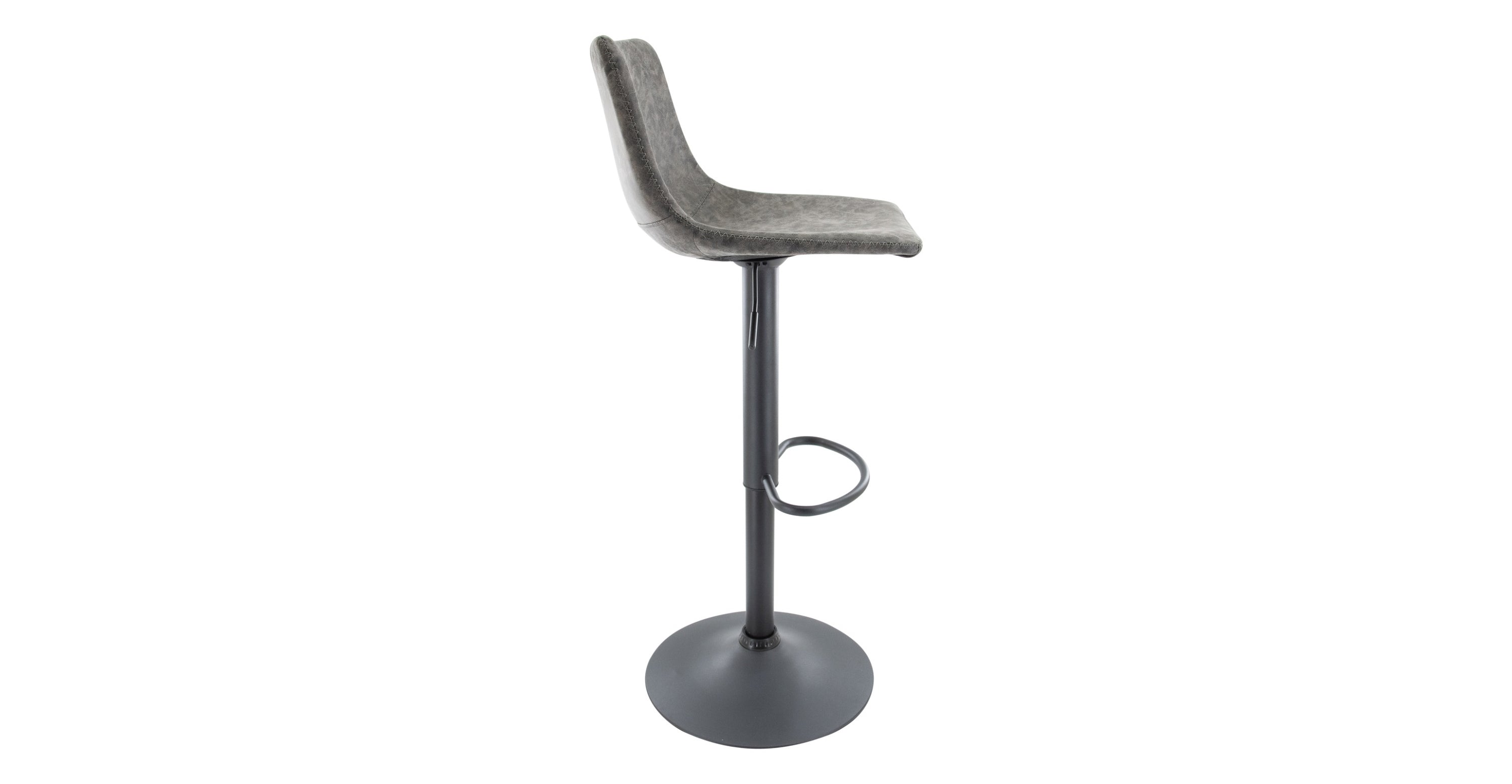 Tilbury Modern Adjustable Bar Stool with Footrest and 360-Degree Swivel Grey