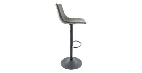 Tilbury Modern Adjustable Bar Stool with Footrest and 360-Degree Swivel Grey