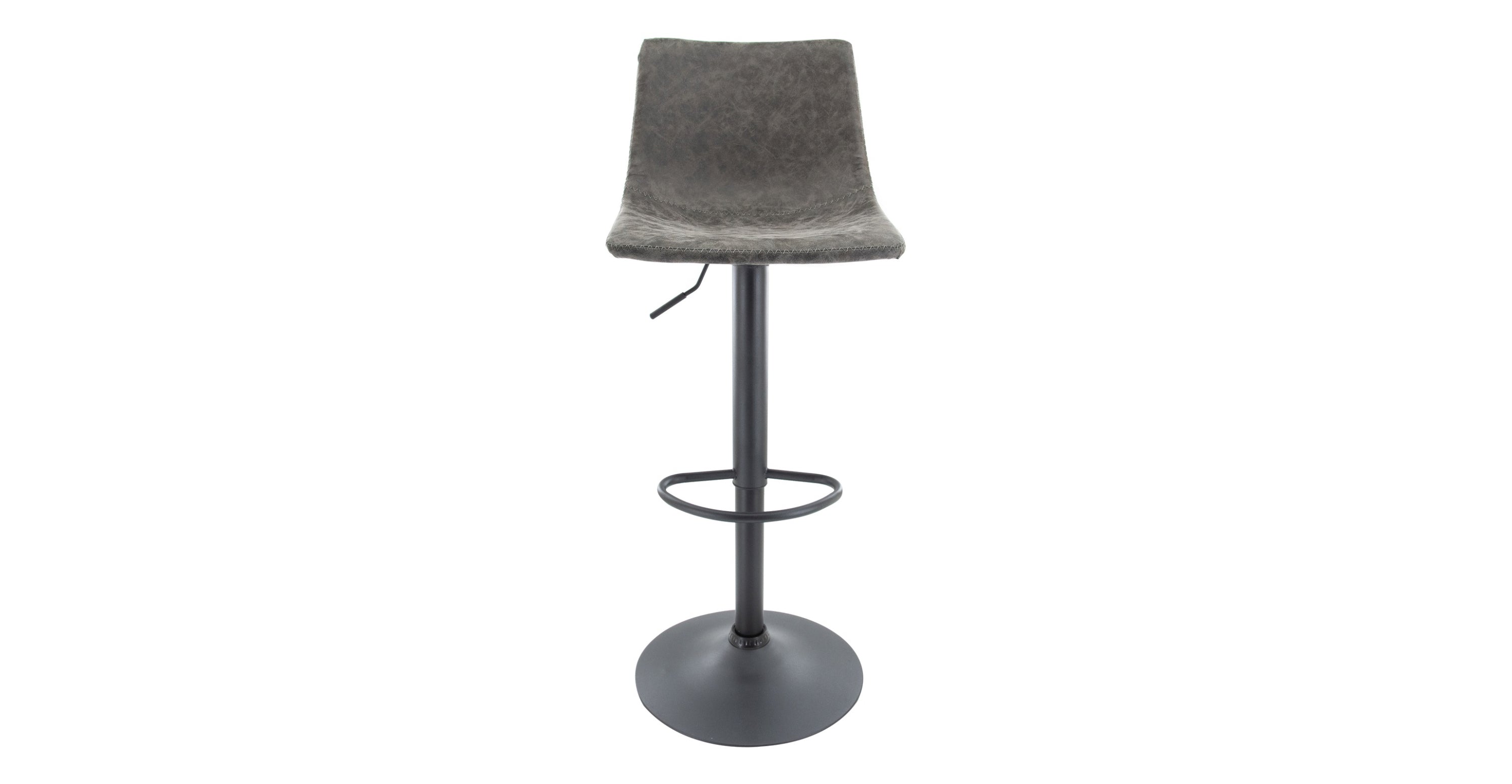 Tilbury Modern Adjustable Bar Stool with Footrest and 360-Degree Swivel Grey