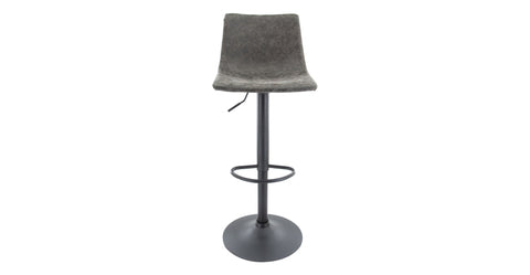 Tilbury Modern Adjustable Bar Stool with Footrest and 360-Degree Swivel Grey