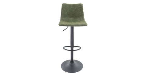 Tilbury Modern Adjustable Bar Stool with Footrest and 360-Degree Swivel Olive Green