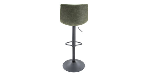 Tilbury Modern Adjustable Bar Stool with Footrest and 360-Degree Swivel Olive Green