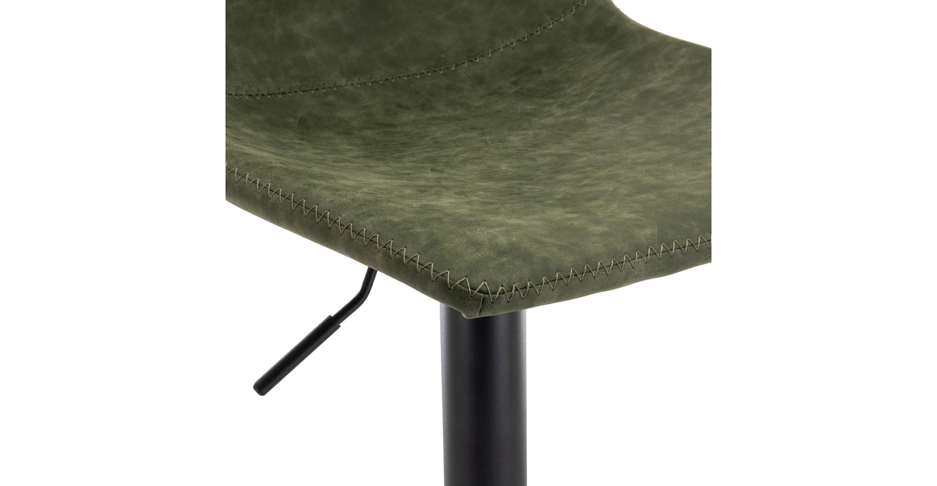 Tilbury Modern Adjustable Bar Stool with Footrest and 360-Degree Swivel Olive Green