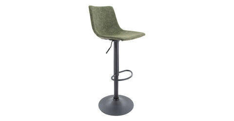 Tilbury Modern Adjustable Bar Stool with Footrest and 360-Degree Swivel Olive Green