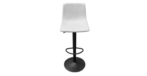 Tilbury Modern Adjustable Bar Stool with Footrest and 360-Degree Swivel Light Grey