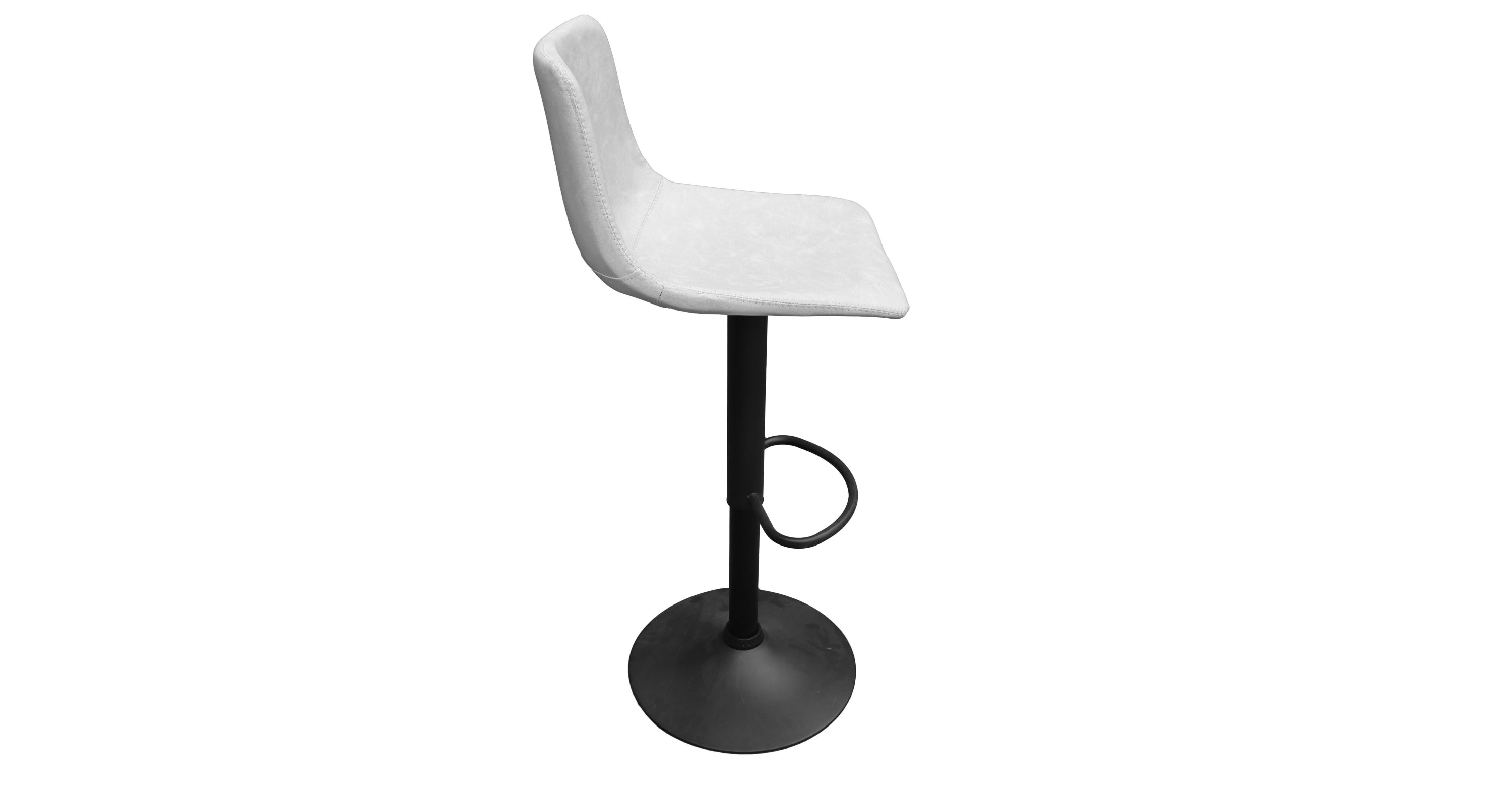 Tilbury Modern Adjustable Bar Stool with Footrest and 360-Degree Swivel Light Grey