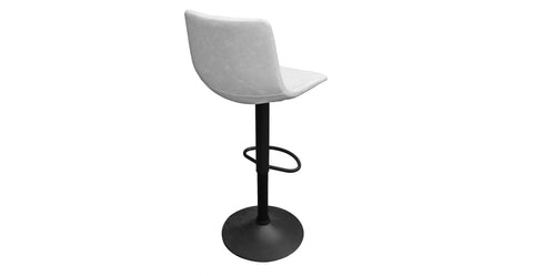 Tilbury Modern Adjustable Bar Stool with Footrest and 360-Degree Swivel Light Grey