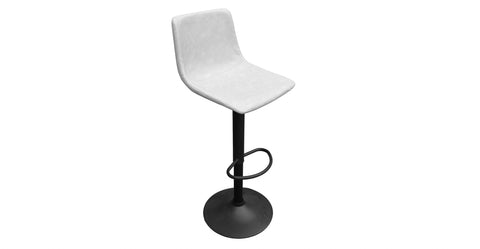 Tilbury Modern Adjustable Bar Stool with Footrest and 360-Degree Swivel Light Grey