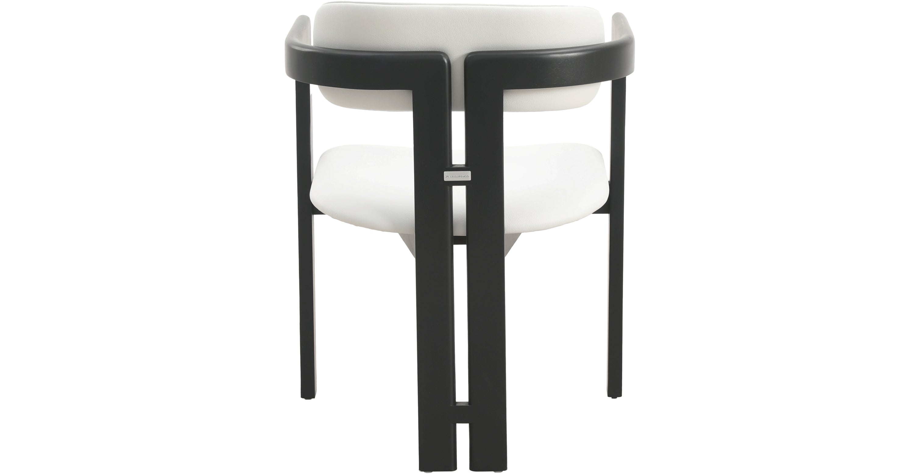 Velo Series Dining Chair with Upholstered Leather and Rubberwood Legs Black/Off White